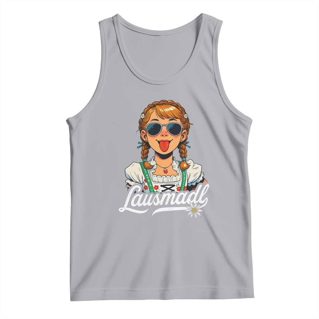 Funny Lausmadl Oktoberfest Tank Top Bavarian Girl with Braids Sunnies and Sass - Wonder Print Shop