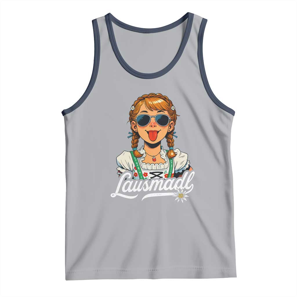 Funny Lausmadl Oktoberfest Tank Top Bavarian Girl with Braids Sunnies and Sass - Wonder Print Shop