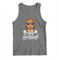 Funny Lausmadl Oktoberfest Tank Top Bavarian Girl with Braids Sunnies and Sass - Wonder Print Shop