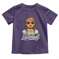 Funny Lausmadl Oktoberfest Toddler T Shirt Bavarian Girl with Braids Sunnies and Sass - Wonder Print Shop