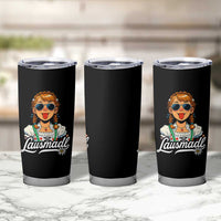 Funny Lausmadl Oktoberfest Tumbler Cup Bavarian Girl with Braids Sunnies and Sass - Wonder Print Shop