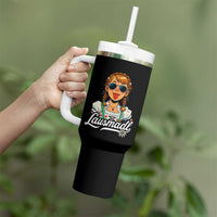 Funny Lausmadl Oktoberfest Tumbler With Handle Bavarian Girl with Braids Sunnies and Sass - Wonder Print Shop
