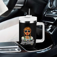 Funny Lausmadl Oktoberfest Tumbler With Handle Bavarian Girl with Braids Sunnies and Sass - Wonder Print Shop