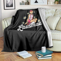 Bavarian Pin Up Girl Lausmadl Throw Blanket Oktoberfest Edelweiss Flowers - Wonder Print Shop