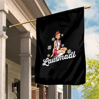 Bavarian Pin Up Girl Lausmadl Garden Flag Oktoberfest Edelweiss Flowers - Wonder Print Shop