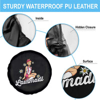 Bavarian Pin Up Girl Lausmadl Spare Tire Cover Oktoberfest Edelweiss Flowers - Wonder Print Shop