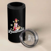 Bavarian Pin Up Girl Lausmadl 4 in 1 Can Cooler Tumbler Oktoberfest Edelweiss Flowers - Wonder Print Shop