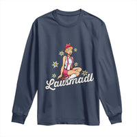 Bavarian Pin Up Girl Lausmadl Long Sleeve Shirt Oktoberfest Edelweiss Flowers - Wonder Print Shop