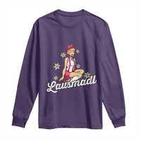 Bavarian Pin Up Girl Lausmadl Long Sleeve Shirt Oktoberfest Edelweiss Flowers - Wonder Print Shop