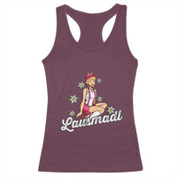 Bavarian Pin Up Girl Lausmadl Racerback Tank Top Oktoberfest Edelweiss Flowers - Wonder Print Shop