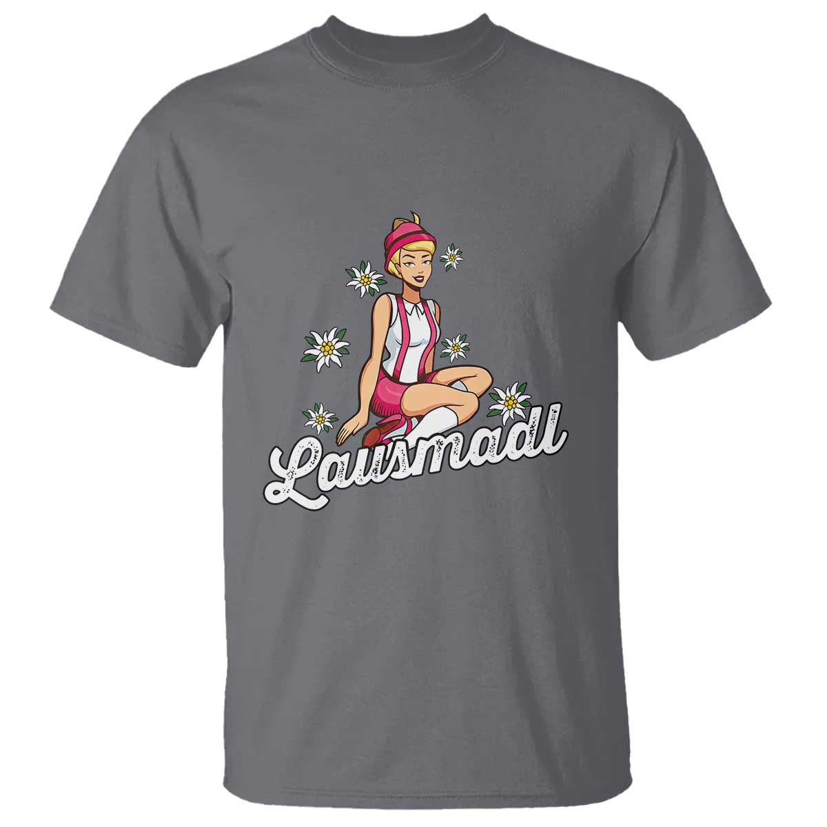 Bavarian Pin Up Girl Lausmadl T Shirt Oktoberfest Edelweiss Flowers - Wonder Print Shop
