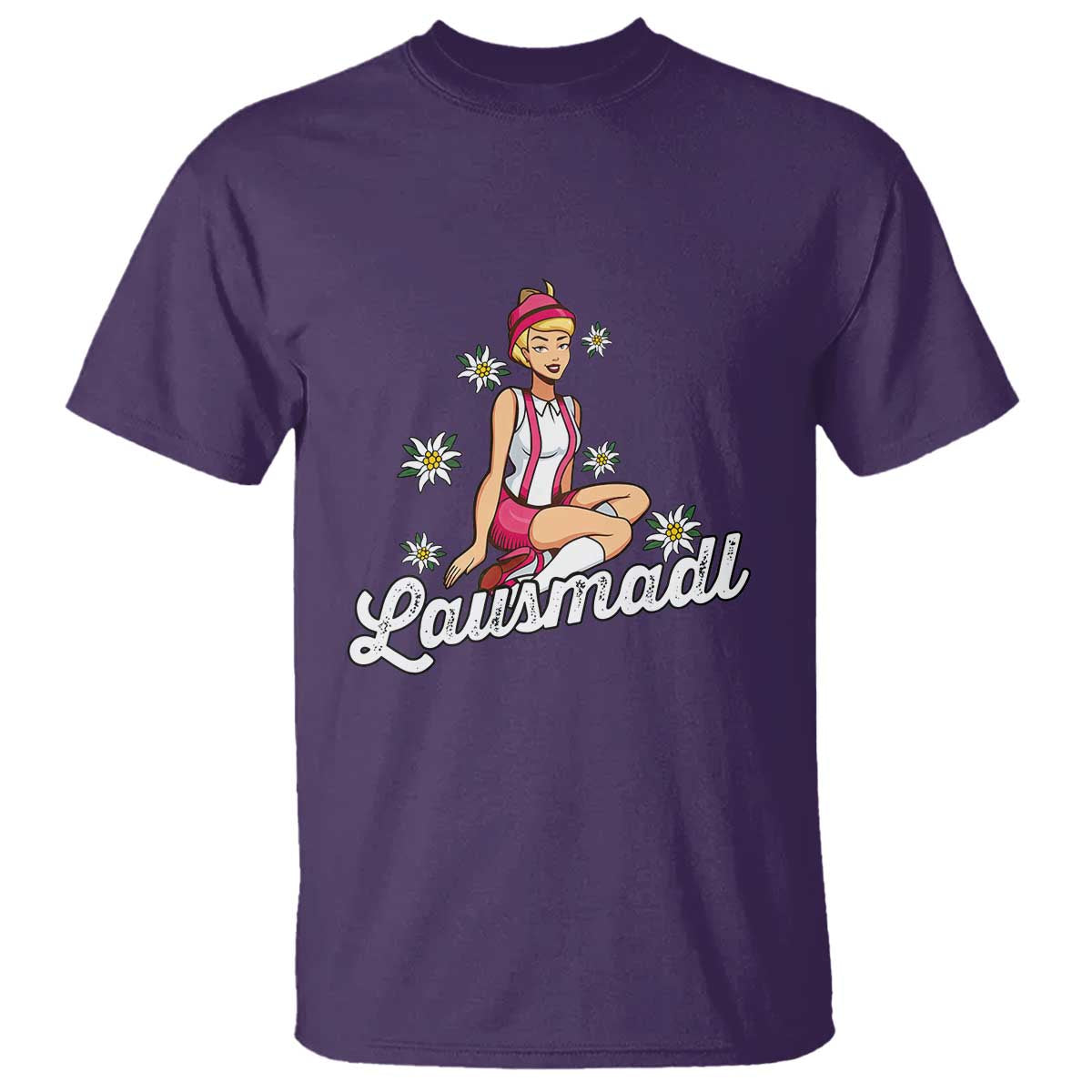 Bavarian Pin Up Girl Lausmadl T Shirt Oktoberfest Edelweiss Flowers - Wonder Print Shop
