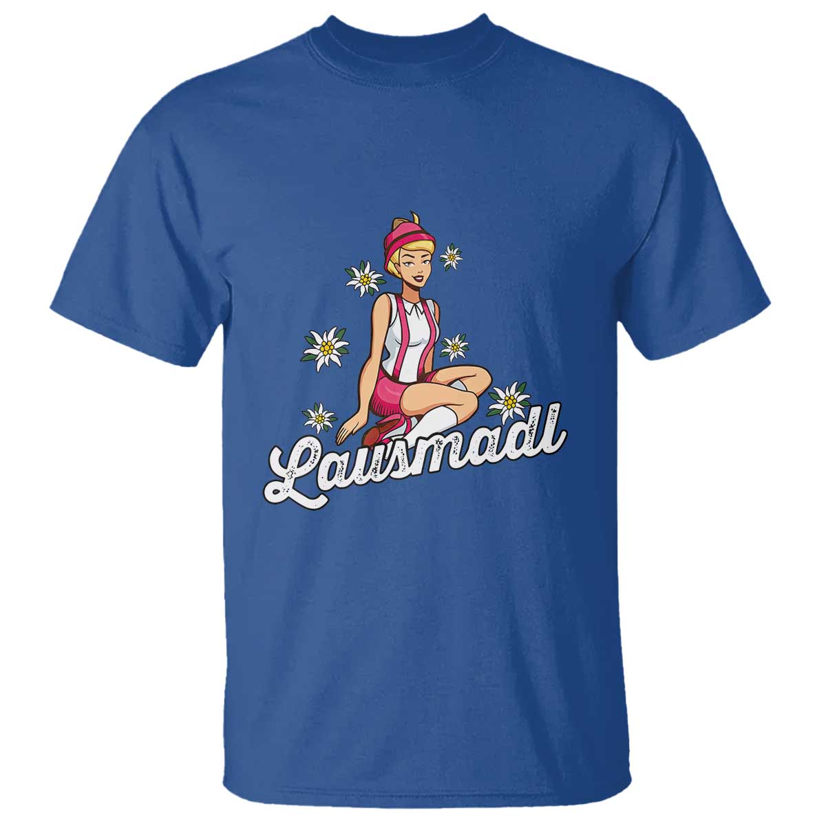 Bavarian Pin Up Girl Lausmadl T Shirt Oktoberfest Edelweiss Flowers - Wonder Print Shop