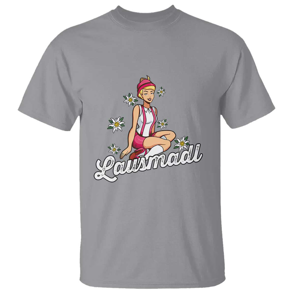 Bavarian Pin Up Girl Lausmadl T Shirt Oktoberfest Edelweiss Flowers - Wonder Print Shop