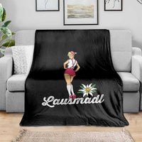 Retro Bavarian Pin Up Girl Lausmadl Throw Blanket Oktoberfest Edelweiss Flower - Wonder Print Shop