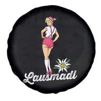 Retro Bavarian Pin Up Girl Lausmadl Spare Tire Cover Oktoberfest Edelweiss Flower - Wonder Print Shop