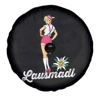 Retro Bavarian Pin Up Girl Lausmadl Spare Tire Cover Oktoberfest Edelweiss Flower - Wonder Print Shop
