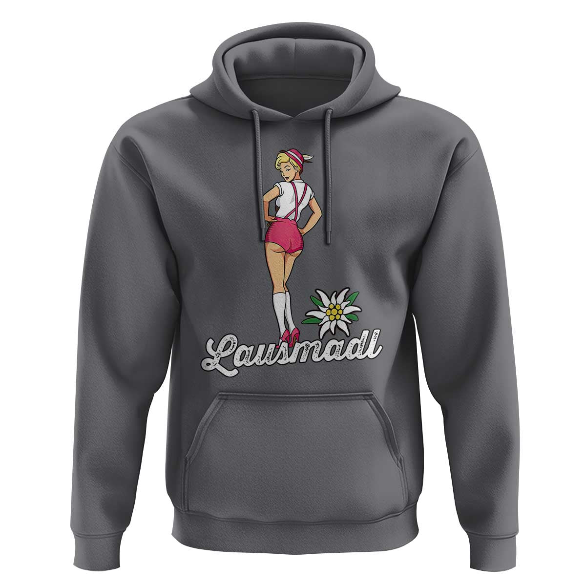 Retro Bavarian Pin Up Girl Lausmadl Hoodie Oktoberfest Edelweiss Flower - Wonder Print Shop