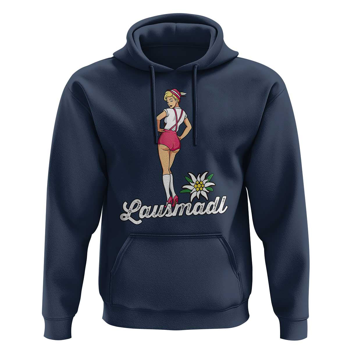 Retro Bavarian Pin Up Girl Lausmadl Hoodie Oktoberfest Edelweiss Flower - Wonder Print Shop