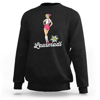 Retro Bavarian Pin Up Girl Lausmadl Sweatshirt Oktoberfest Edelweiss Flower - Wonder Print Shop