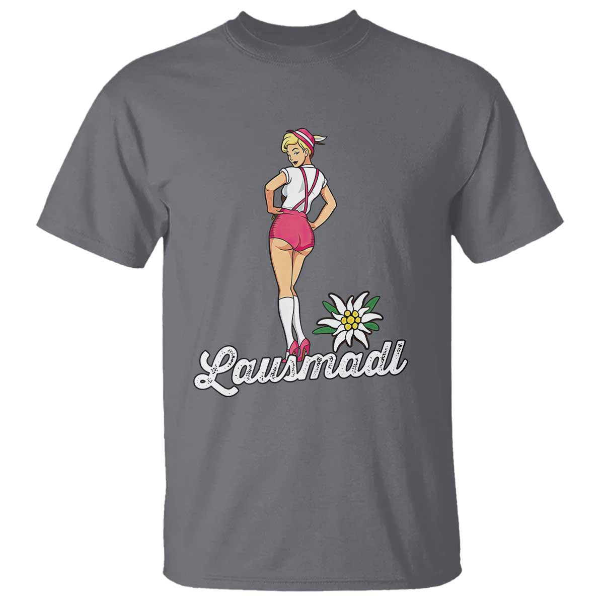 Retro Bavarian Pin Up Girl Lausmadl T Shirt Oktoberfest Edelweiss Flower - Wonder Print Shop