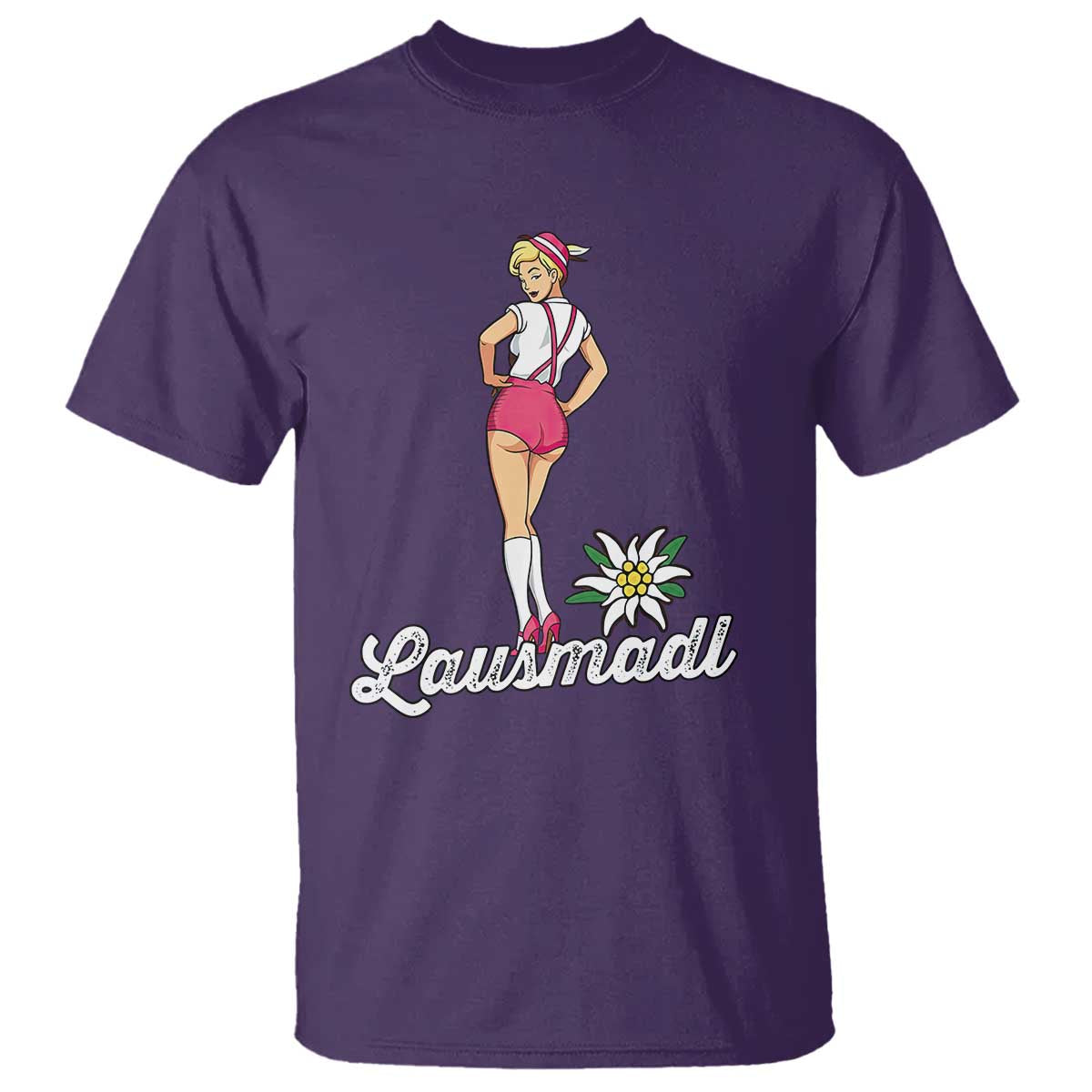 Retro Bavarian Pin Up Girl Lausmadl T Shirt Oktoberfest Edelweiss Flower - Wonder Print Shop