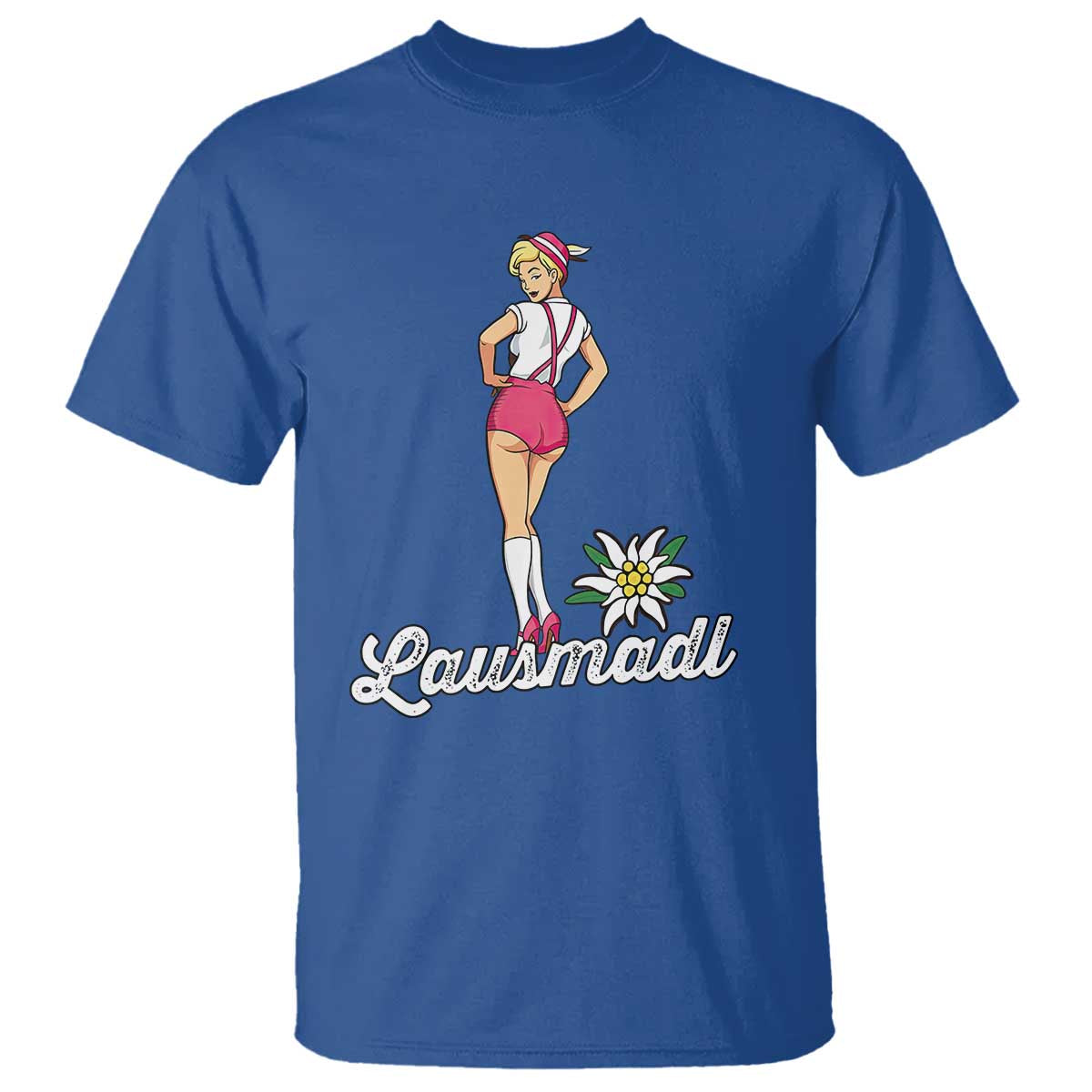Retro Bavarian Pin Up Girl Lausmadl T Shirt Oktoberfest Edelweiss Flower - Wonder Print Shop