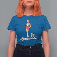 Retro Bavarian Pin Up Girl Lausmadl T Shirt For Women Oktoberfest Edelweiss Flower - Wonder Print Shop