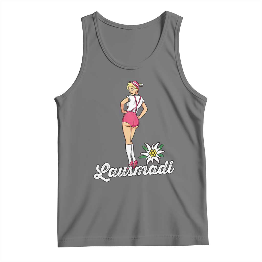 Retro Bavarian Pin Up Girl Lausmadl Tank Top Oktoberfest Edelweiss Flower - Wonder Print Shop