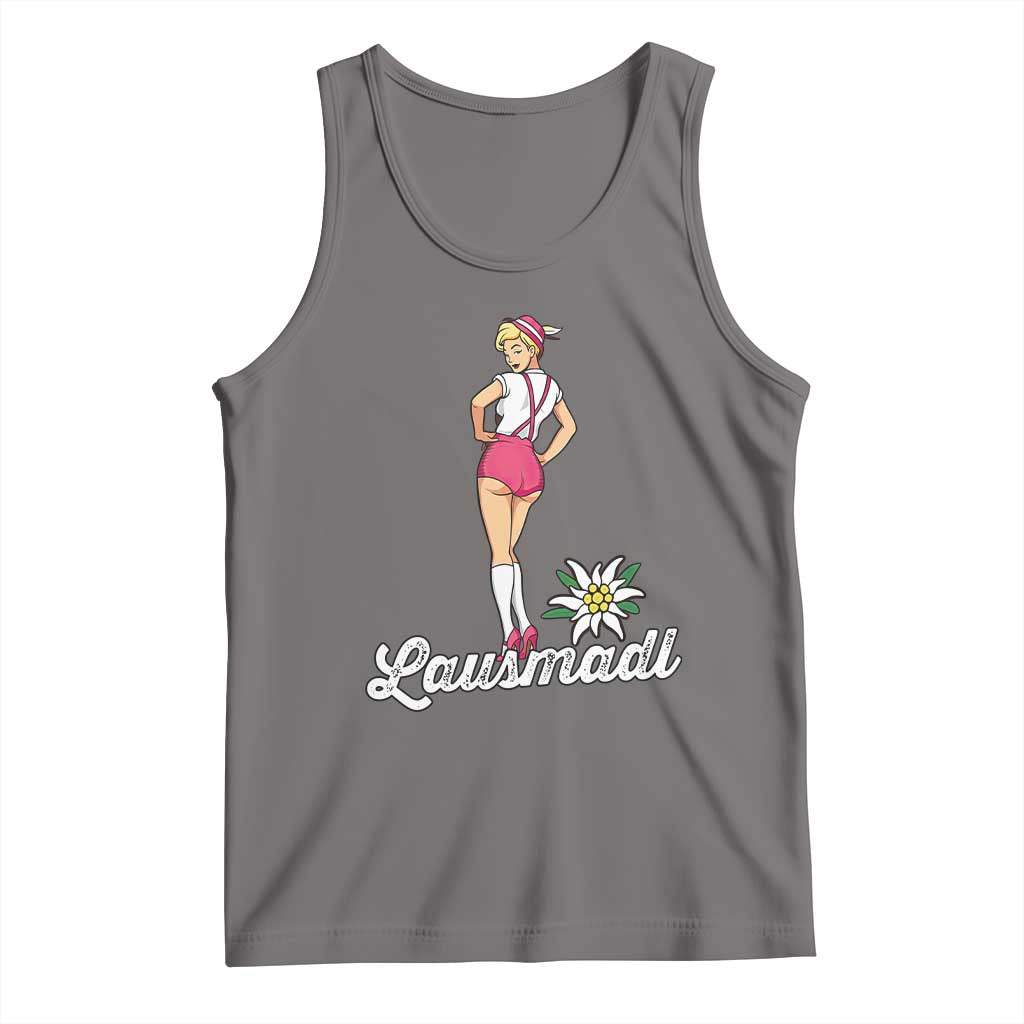 Retro Bavarian Pin Up Girl Lausmadl Tank Top Oktoberfest Edelweiss Flower - Wonder Print Shop