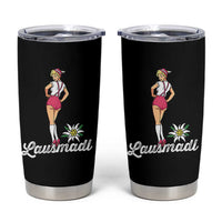 Retro Bavarian Pin Up Girl Lausmadl Tumbler Cup Oktoberfest Edelweiss Flower - Wonder Print Shop