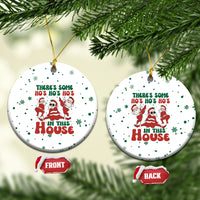 Santa Christmas Ceramic Ornament Theres Some Hos In This House Funny Xmas Vibe - Wonder Print Shop