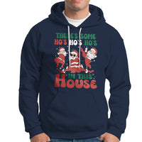 Christmas Santa Hoodie Theres Some Hos In This House Funny Xmas - Wonder Print Shop
