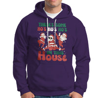 Christmas Santa Hoodie Theres Some Hos In This House Funny Xmas - Wonder Print Shop