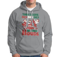 Christmas Santa Hoodie Theres Some Hos In This House Funny Xmas - Wonder Print Shop