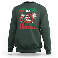 Christmas Santa Sweatshirt Theres Some Hos In This House Funny Xmas - Wonder Print Shop