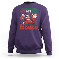 Christmas Santa Sweatshirt Theres Some Hos In This House Funny Xmas - Wonder Print Shop