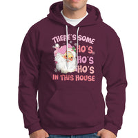 Christmas Pink Santa Hoodie Theres Some Hos In This House Retro Xmas Vibe - Wonder Print Shop