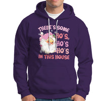 Christmas Pink Santa Hoodie Theres Some Hos In This House Retro Xmas Vibe - Wonder Print Shop