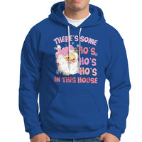 Christmas Pink Santa Hoodie Theres Some Hos In This House Retro Xmas Vibe - Wonder Print Shop