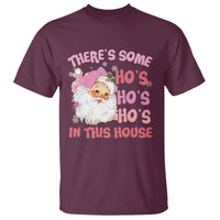 Christmas Pink Santa T Shirt Theres Some Hos In This House Retro Xmas Vibe - Wonder Print Shop