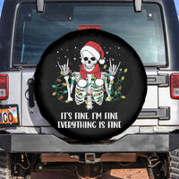 Christmas Skeleton Spare Tire Cover It's Fine I'm Fine Everything Is Fine Xmas Light Funny