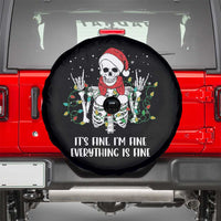 Christmas Skeleton Spare Tire Cover It's Fine I'm Fine Everything Is Fine Xmas Light Funny