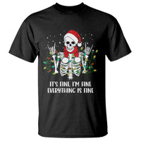 Christmas Skeleton T Shirt It's Fine I'm Fine Everything Is Fine Xmas Light Funny - Wonder Print Shop