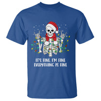 Christmas Skeleton T Shirt It's Fine I'm Fine Everything Is Fine Xmas Light Funny - Wonder Print Shop