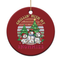 Chrismas Snowman Christmas Ornament Chillin' With My Snowmies Retro Xmas Vibe - Wonder Print Shop