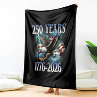 250 Years of American Freedom Throw Blanket Bald Eagle USA Flag 1776 to 2026 Patriotic - Wonder Print Shop