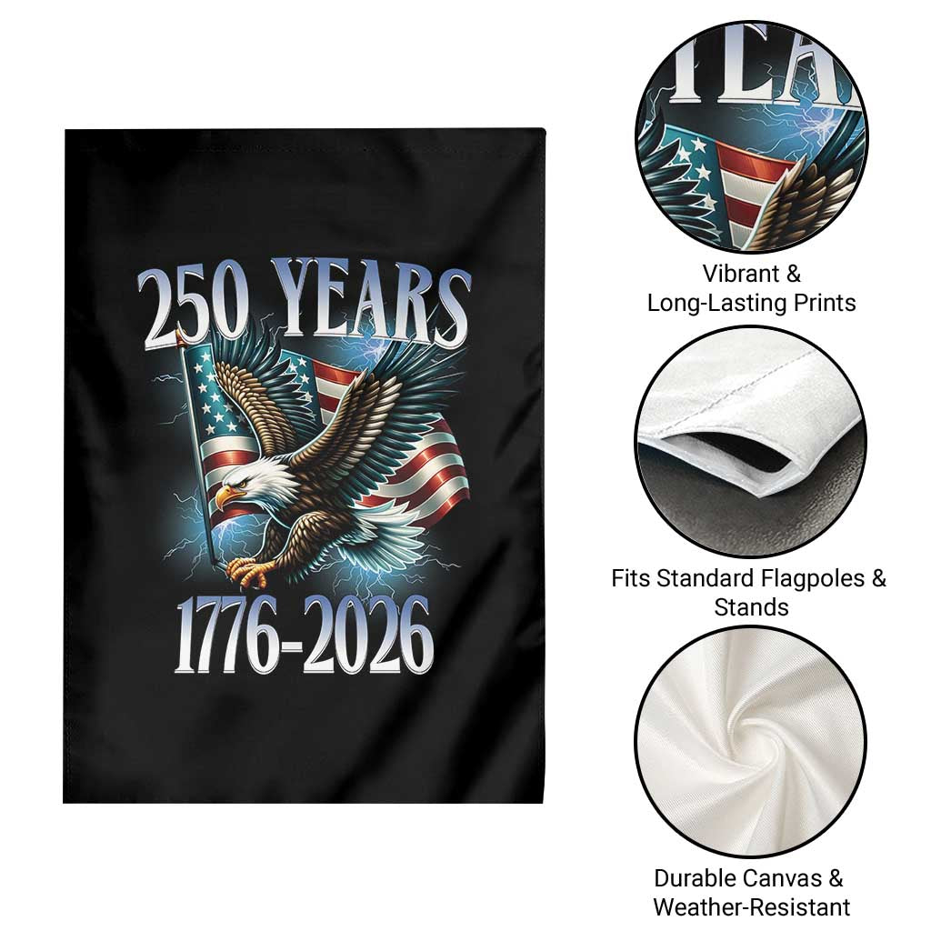 250 Years of American Freedom Garden Flag Bald Eagle USA Flag 1776 to 2026 Patriotic - Wonder Print Shop