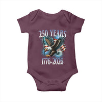 250 Years of American Freedom Baby Onesie Bald Eagle USA Flag 1776 to 2026 Patriotic - Wonder Print Shop