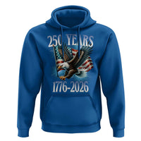 250 Years of American Freedom Hoodie Bald Eagle USA Flag 1776 to 2026 Patriotic - Wonder Print Shop